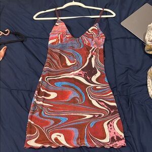 Pattern Spaghetti Strap Dress